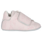 Baby Girls Pink Logo Pre Walker Shoes, 2, hi-res